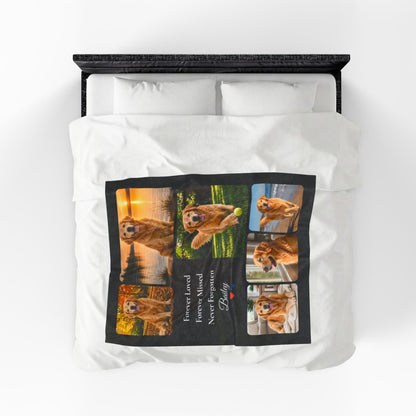 Personalized Pet Memorial Blanket – Custom Dog or Cat Photo Blanket – Rainbow Bridge Keepsake – Sympathy Gift – Forever Loved Blanket