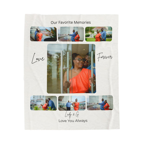Custom Photo Collage Blanket – Personalized Memory Blanket with Photos & Names