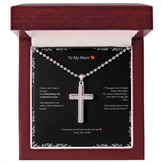 To My Mom – Artisan Cross Necklace Gift