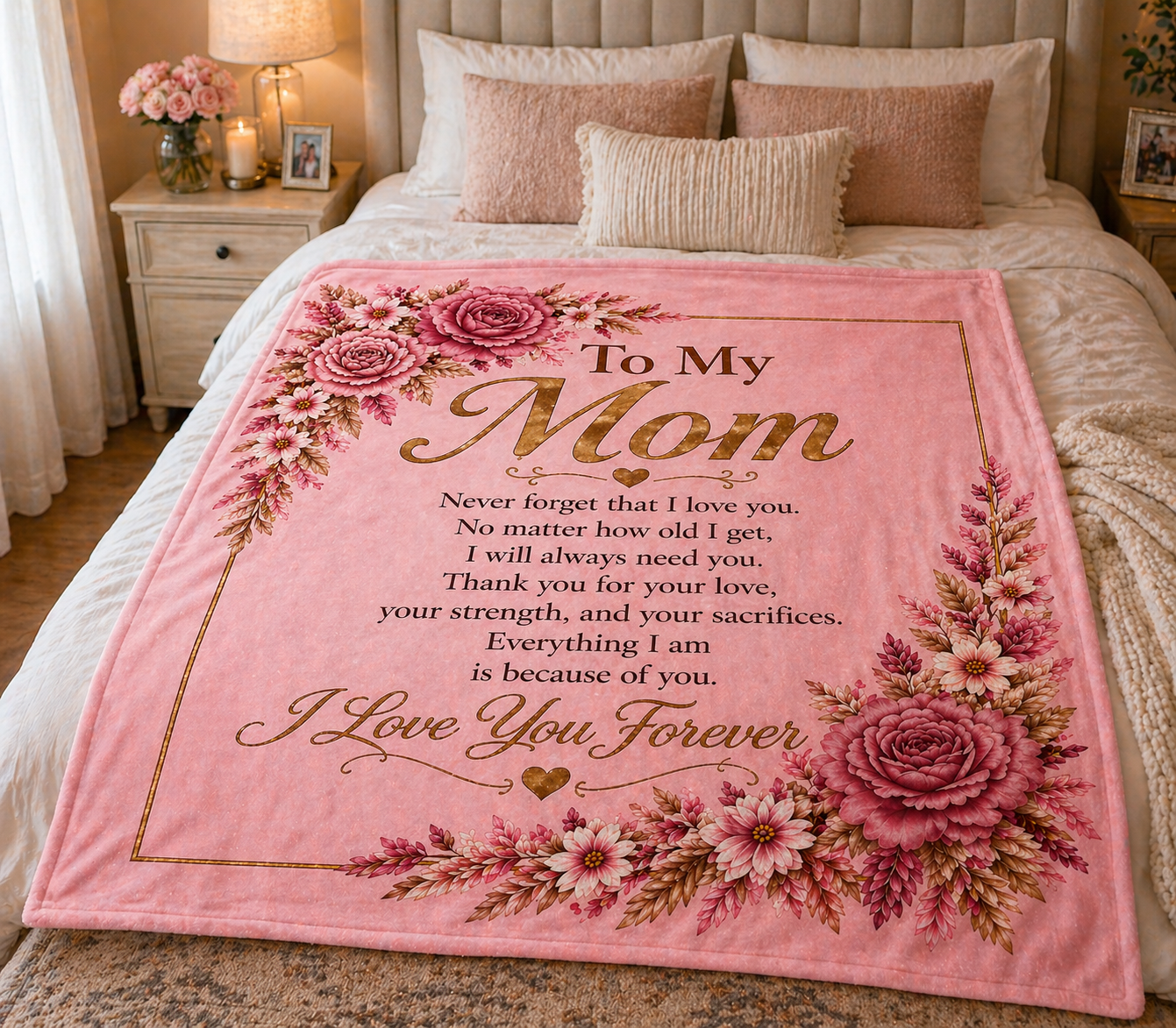 To My Mom Blanket – Heartfelt Gift for Mom | Cozy Sherpa Throw