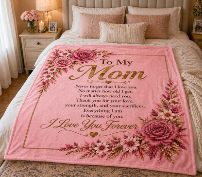 To My Mom Blanket – Heartfelt Gift for Mom | Cozy Sherpa Throw