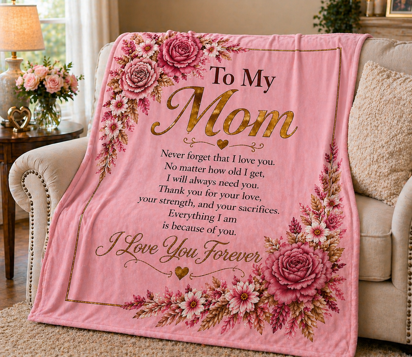 To My Mom Blanket – Heartfelt Gift for Mom | Cozy Sherpa Throw