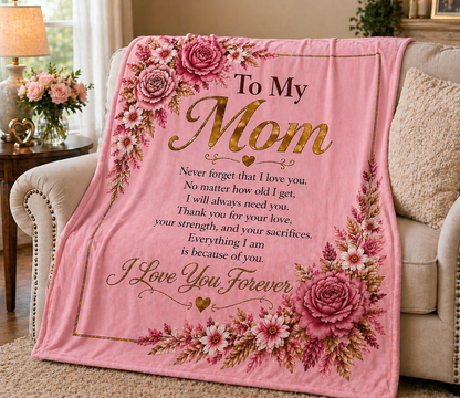 To My Mom Blanket – Heartfelt Gift for Mom | Cozy Sherpa Throw