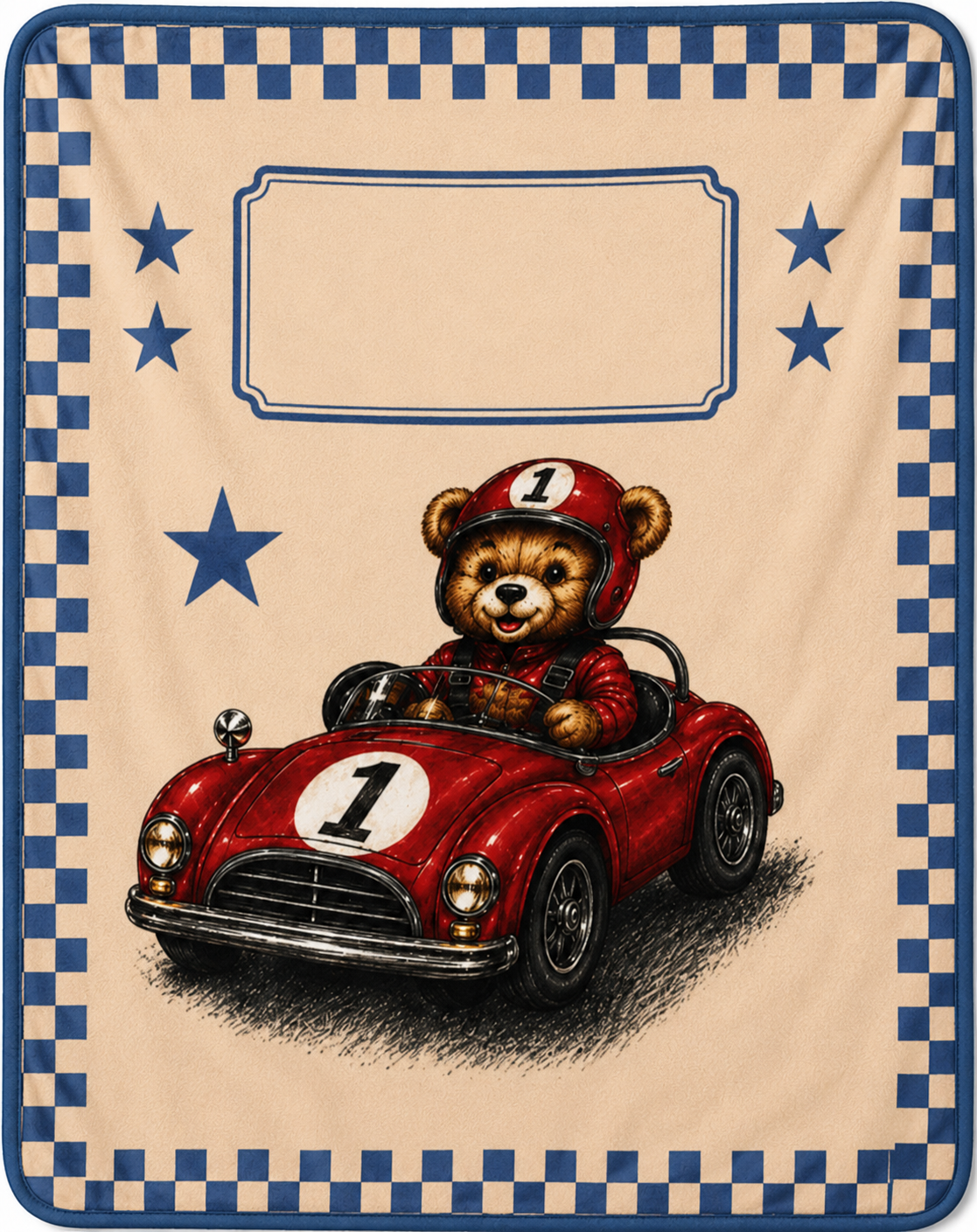 Personalized Racing Teddy Bear Blanket