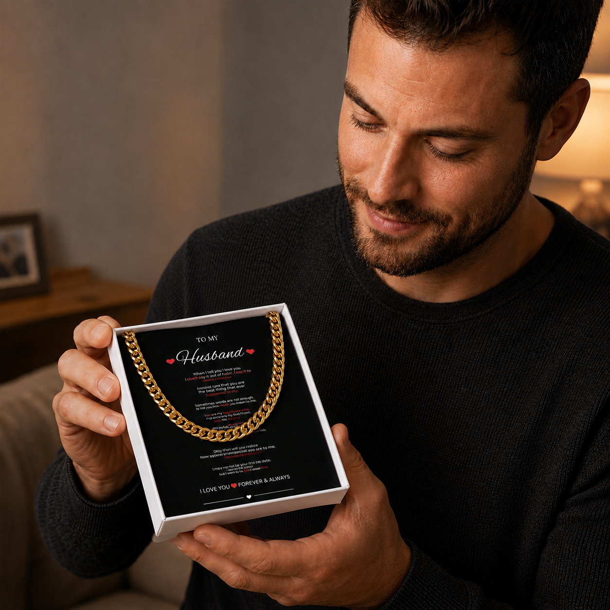 To My Husband Cuban Link Necklace | Meaningful Gift From Wife