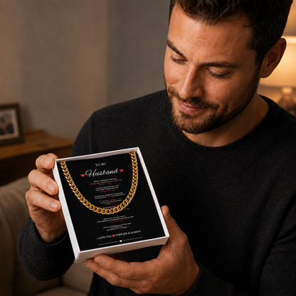 To My Husband Cuban Link Necklace | Meaningful Gift From Wife