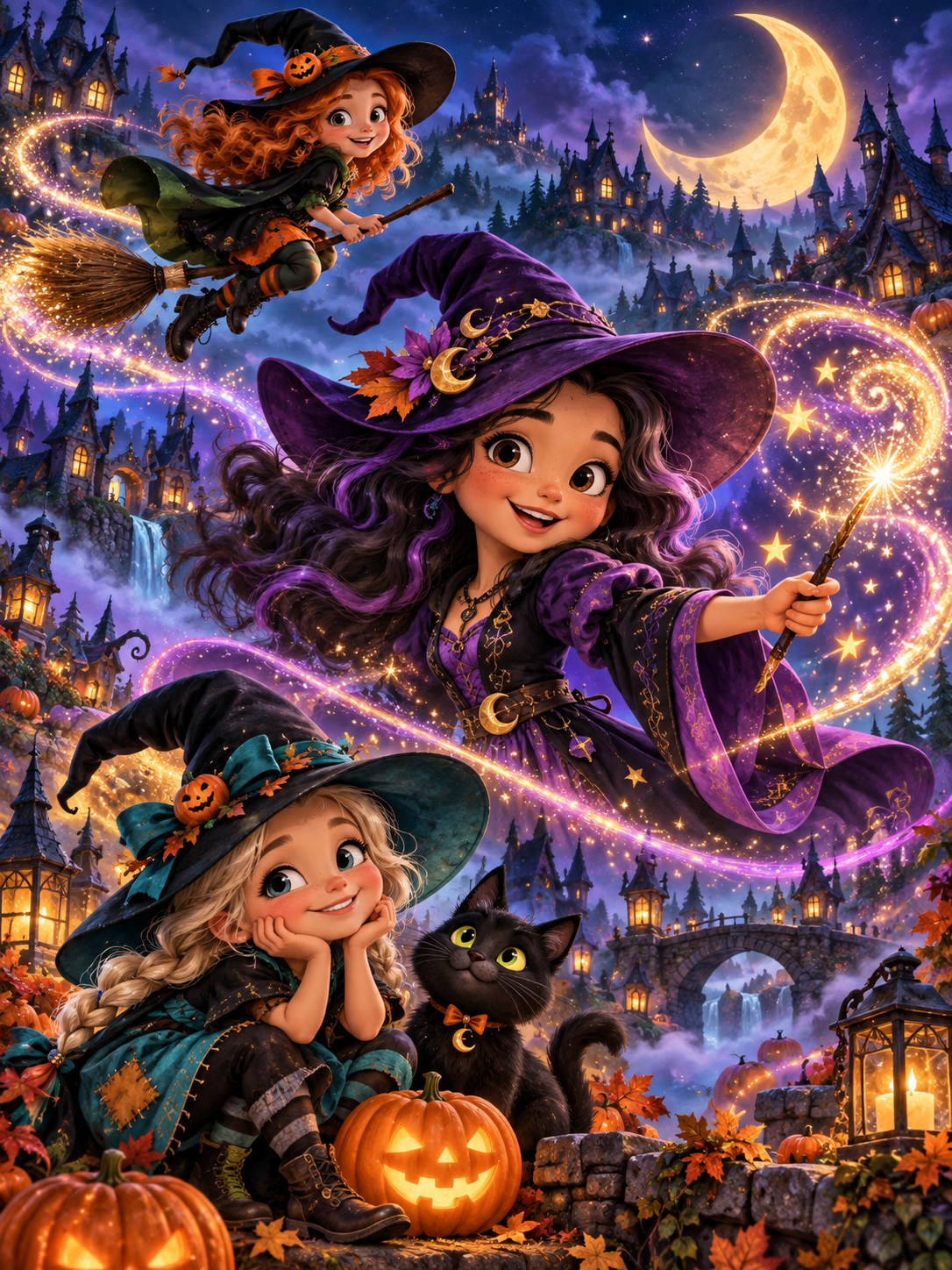 Halloween Witch Blanket – 60x80 Plush Fleece | Choose Your Design