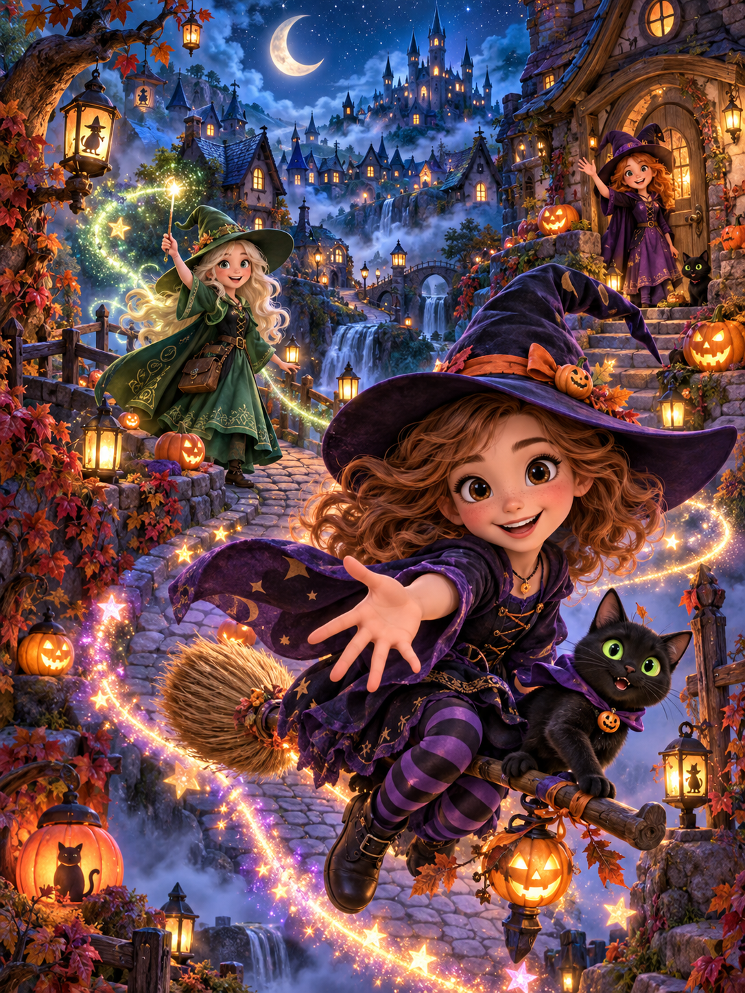 Halloween Witch Blanket – 60x80 Plush Fleece | Choose Your Design