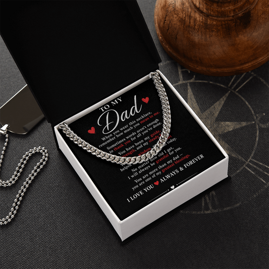 To My Dad Cuban Link Chain Necklace | Meaningful Gift for Dad