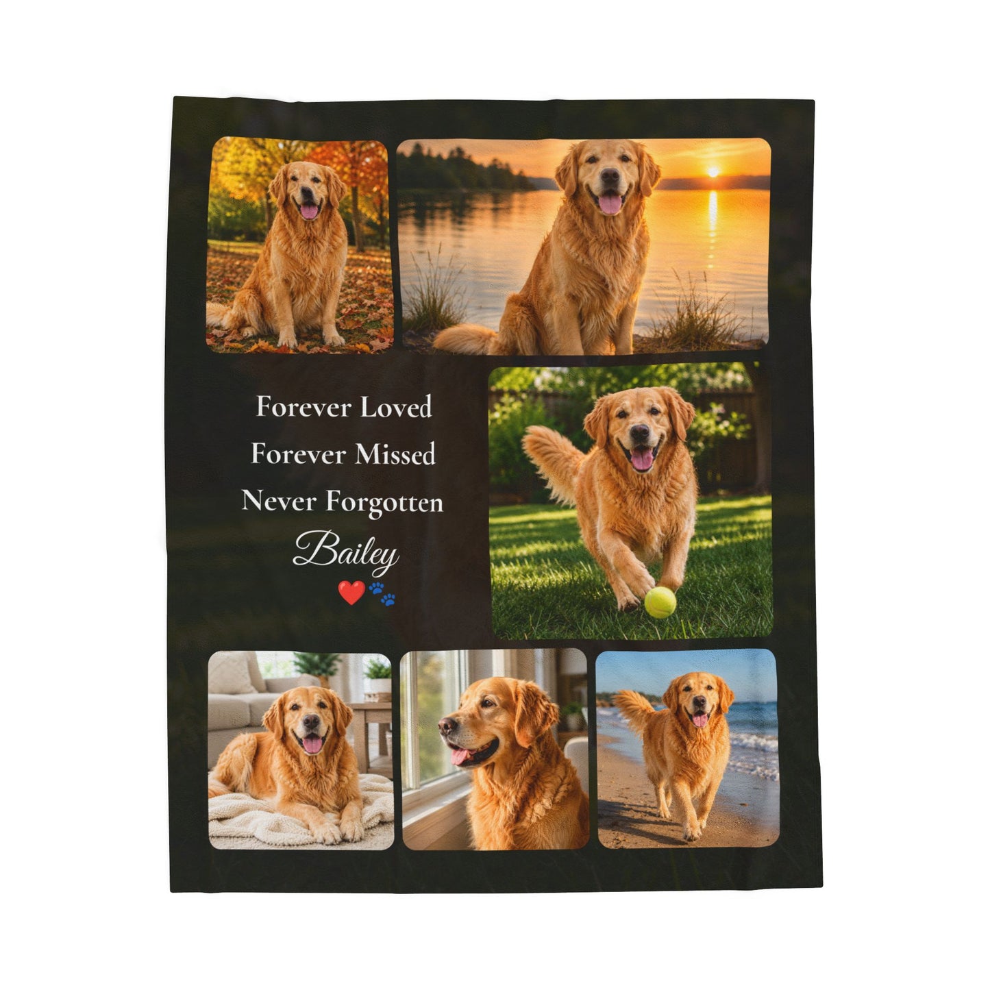 Personalized Pet Memorial Blanket – Custom Dog or Cat Photo Blanket – Rainbow Bridge Keepsake – Sympathy Gift – Forever Loved Blanket
