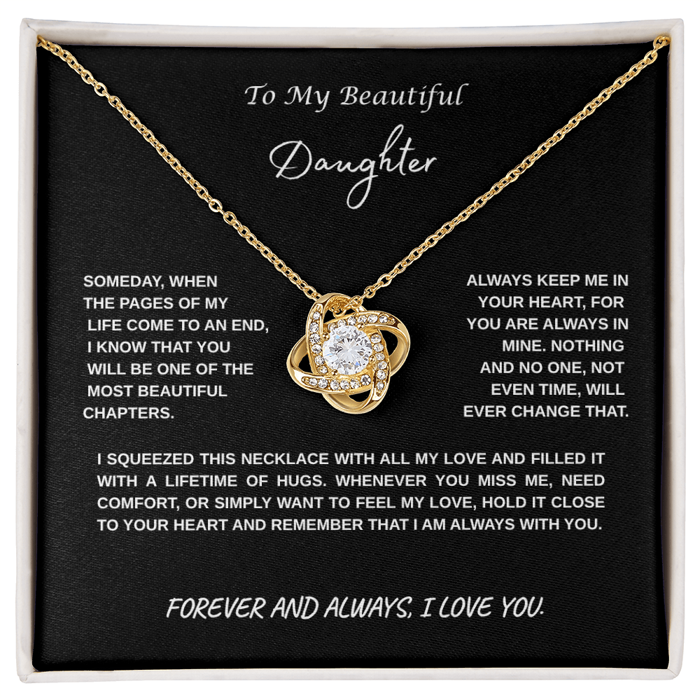 To My Beautiful Daughter Knot Necklace | Meaningful Gift for Daughter from Mom or Dad