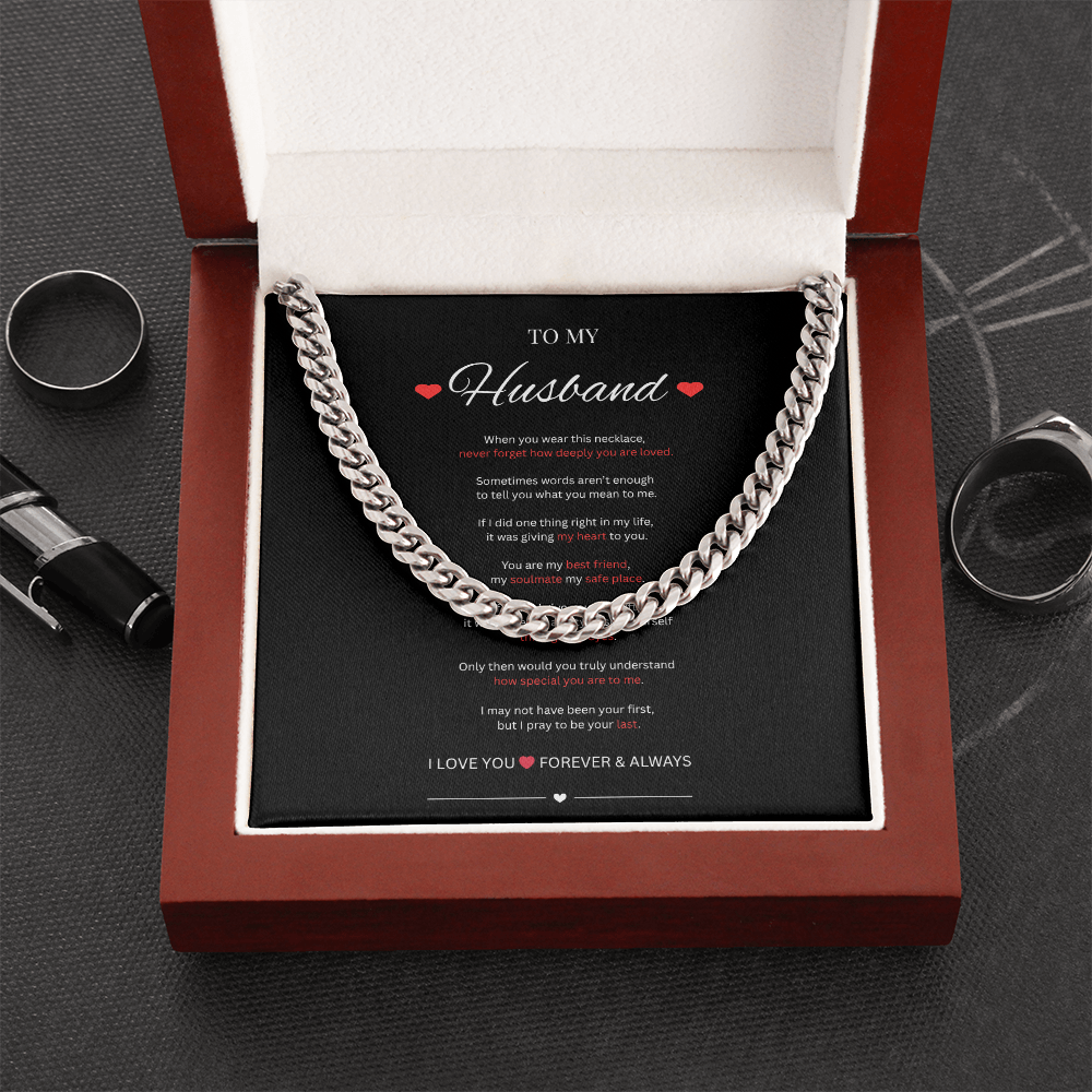 To My Husband Cuban Link Necklace | Meaningful Gift From Wife