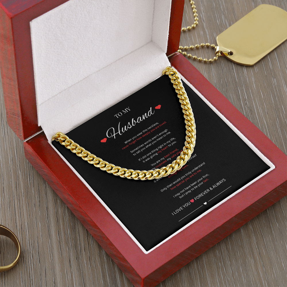 To My Husband Cuban Link Necklace | Meaningful Gift From Wife