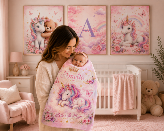 Personalized Unicorn Nursery Print