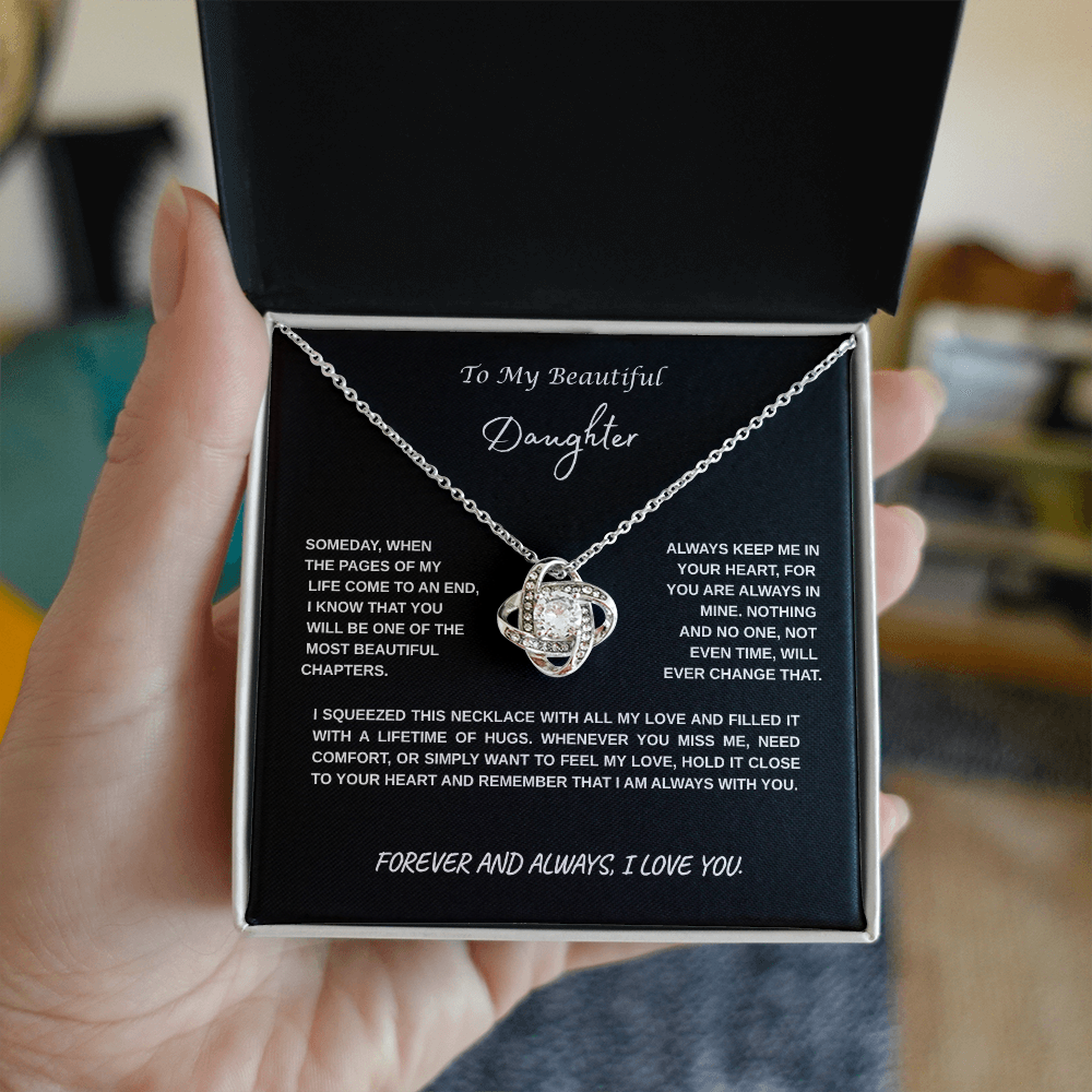 To My Beautiful Daughter Knot Necklace | Meaningful Gift for Daughter from Mom or Dad