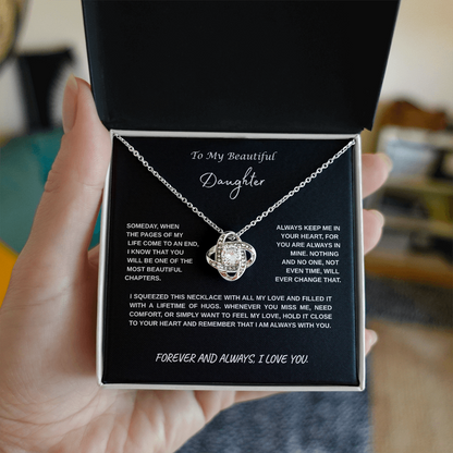 To My Beautiful Daughter Knot Necklace | Meaningful Gift for Daughter from Mom or Dad