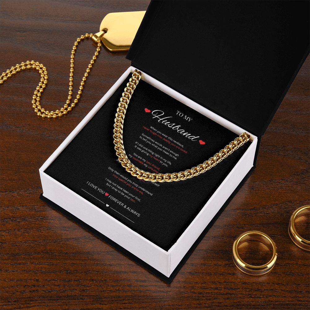 To My Husband Cuban Link Necklace | Meaningful Gift From Wife