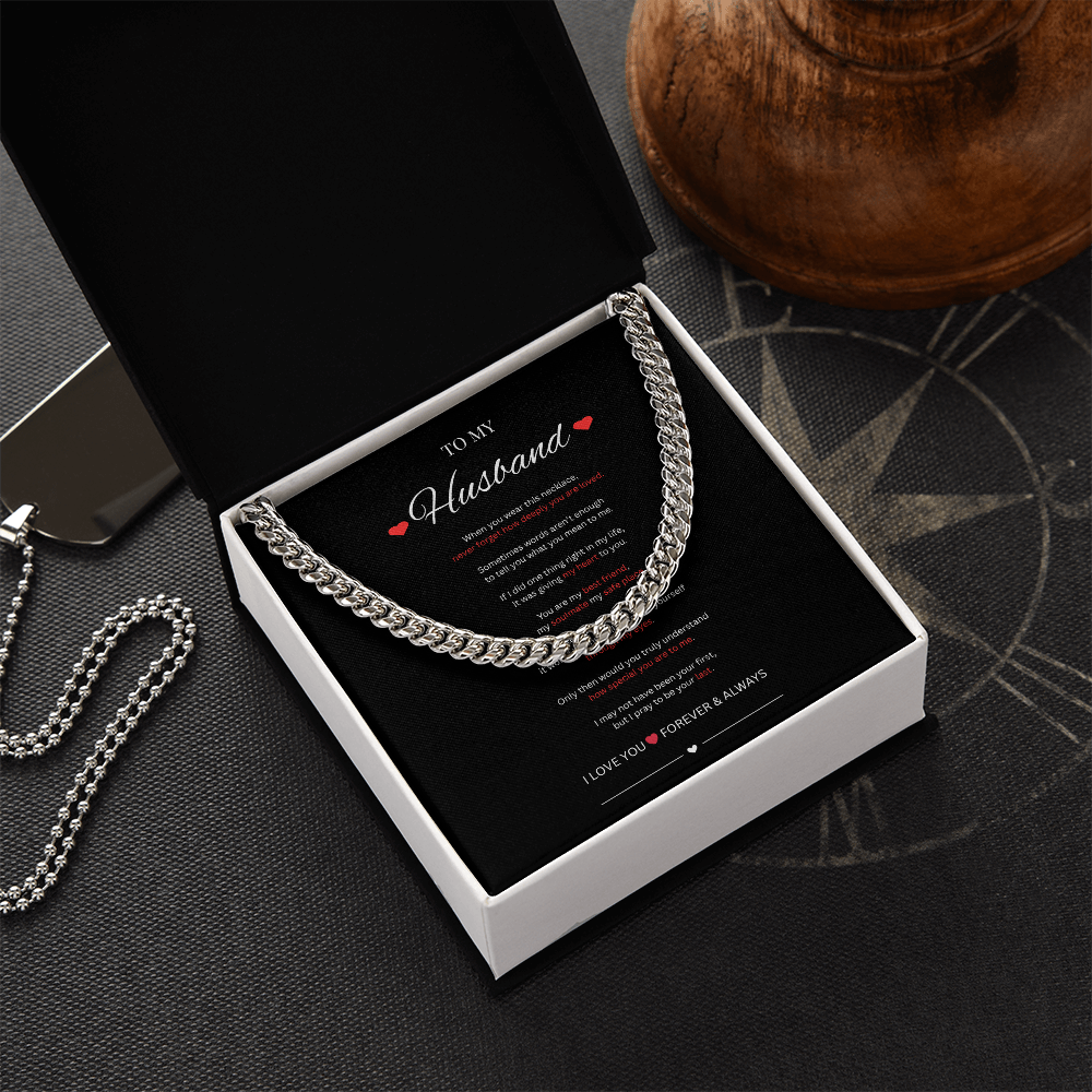 To My Husband Cuban Link Necklace | Meaningful Gift From Wife