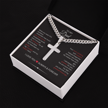 Personalized Cross Necklace with Cuban Link Chain