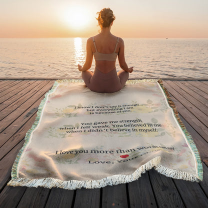 To My Mom Woven Blanket – Meaningful Gift from Son or Daughter, Emotional Mom Gift