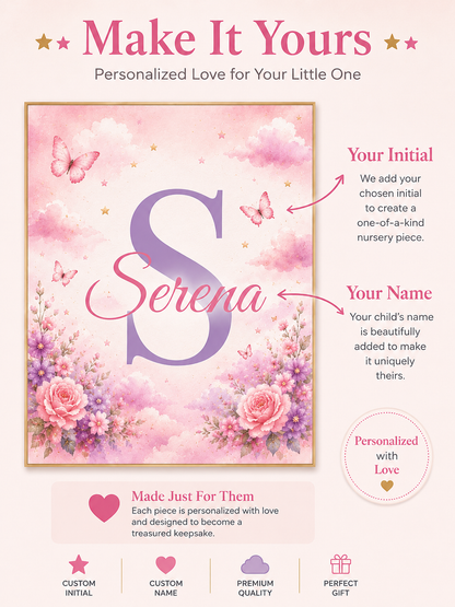 Personalized Unicorn Nursery Wall Art Set – Custom Baby Name Decor (Set of 3)