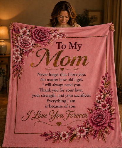 To My Mom Blanket – Heartfelt Gift for Mom | Cozy Sherpa Throw