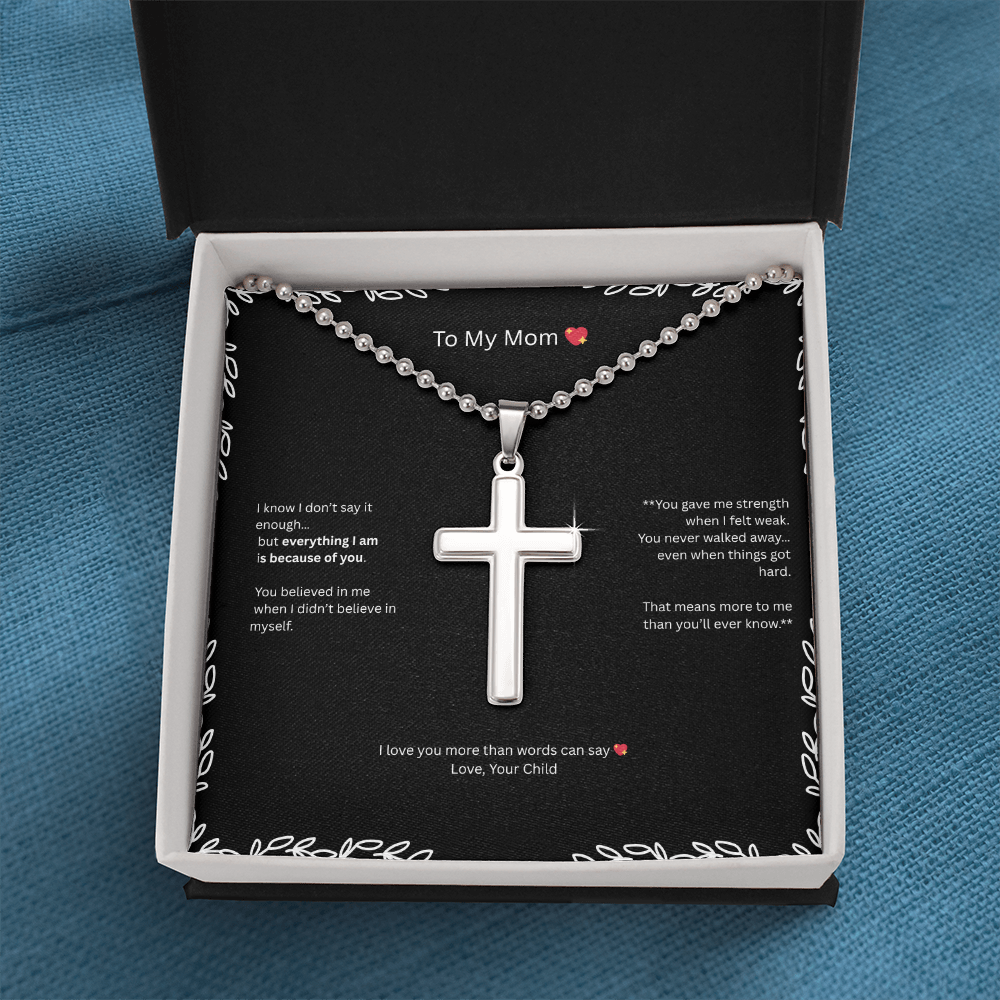 To My Mom – Artisan Cross Necklace Gift