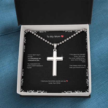 To My Mom – Artisan Cross Necklace Gift