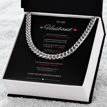 To My Husband Cuban Link Necklace | Meaningful Gift From Wife