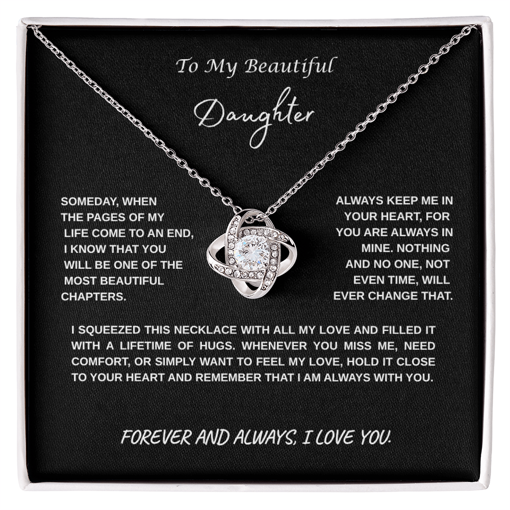 To My Beautiful Daughter Knot Necklace | Meaningful Gift for Daughter from Mom or Dad