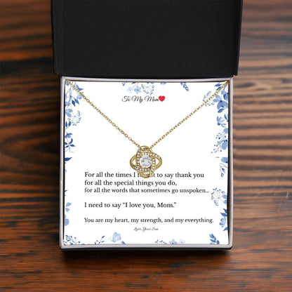 To My Mom – Love Knot Necklace From Son ❤️ | Mother's Day Gift