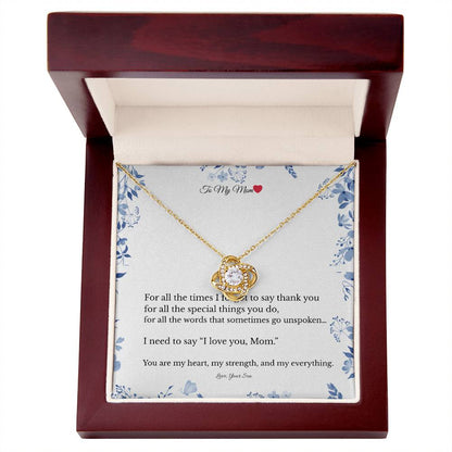 To My Mom – Love Knot Necklace From Son ❤️ | Mother's Day Gift