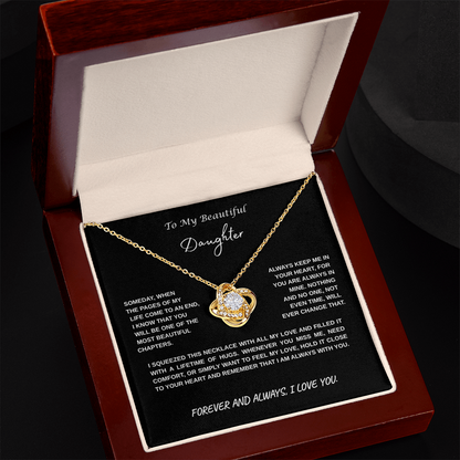 To My Beautiful Daughter Knot Necklace | Meaningful Gift for Daughter from Mom or Dad