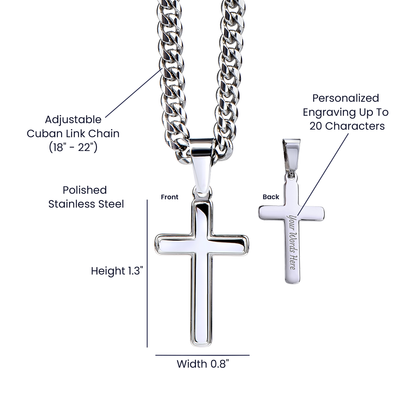To My Dad Personalized Cross Necklace.