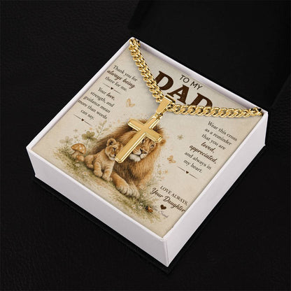 To My Dad Personalized Cross Necklace.