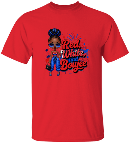 Red White & Boujee™ Shirt – America 250 Edition | Patriotic Black Girl Graphic Tee | 4th of July Women's Shirt