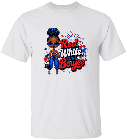 Red White & Boujee™ Shirt – America 250 Edition | Patriotic Black Girl Graphic Tee | 4th of July Women's Shirt