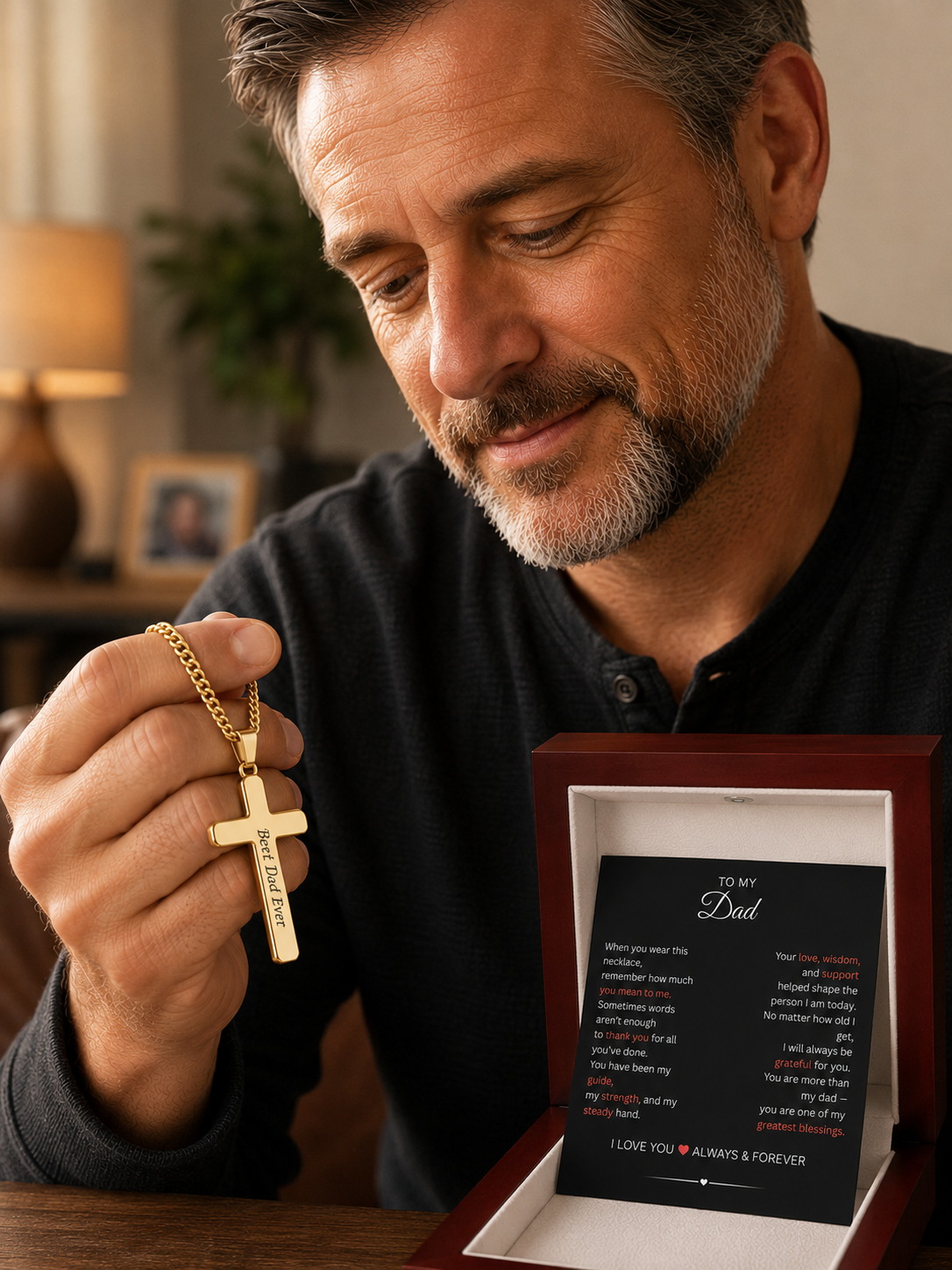 Personalized Cross Necklace with Cuban Link Chain