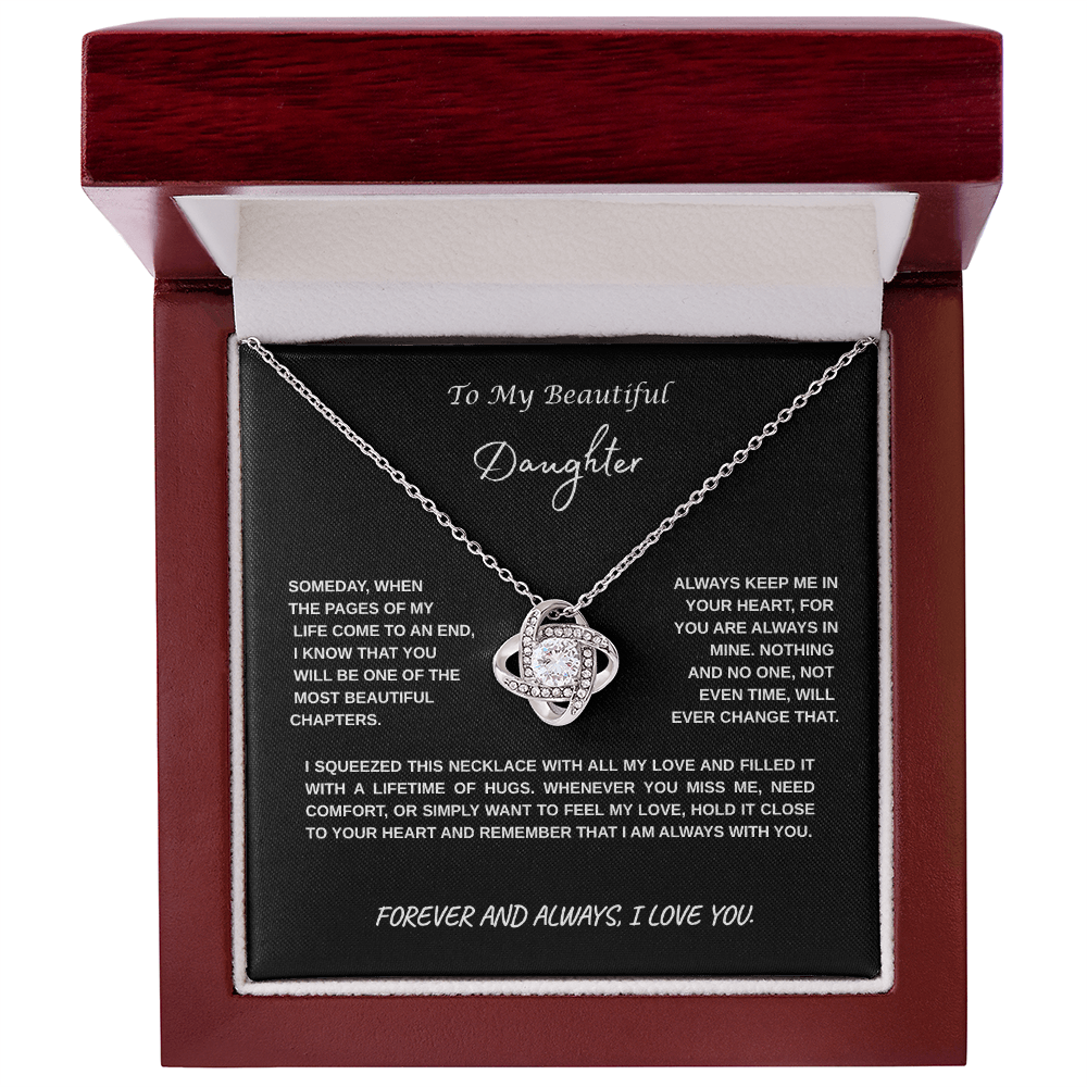 To My Beautiful Daughter Knot Necklace | Meaningful Gift for Daughter from Mom or Dad