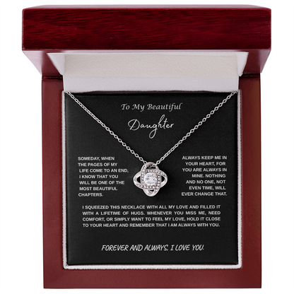 To My Beautiful Daughter Knot Necklace | Meaningful Gift for Daughter from Mom or Dad