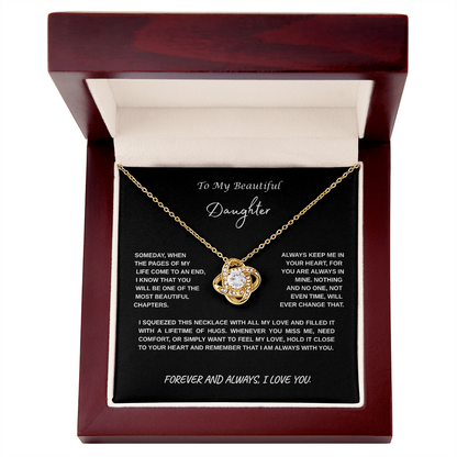 To My Beautiful Daughter Knot Necklace | Meaningful Gift for Daughter from Mom or Dad