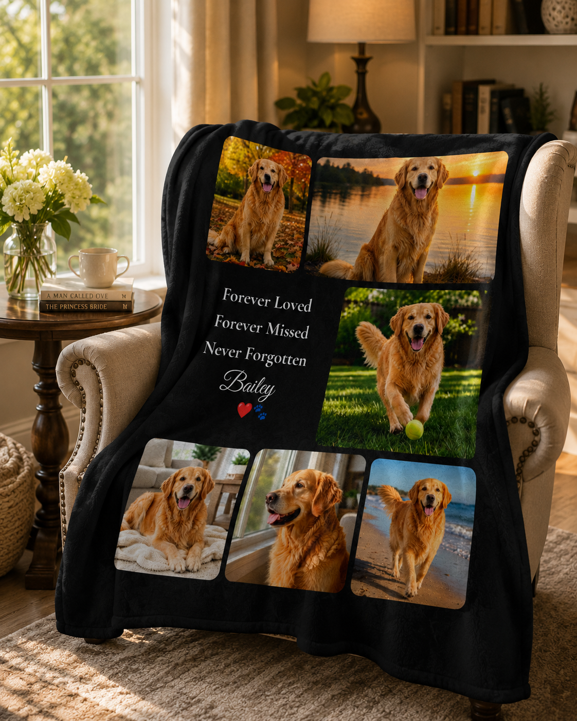 Personalized Pet Memorial Blanket – Forever Loved Keepsake