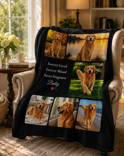 Personalized Pet Memorial Blanket – Forever Loved Keepsake