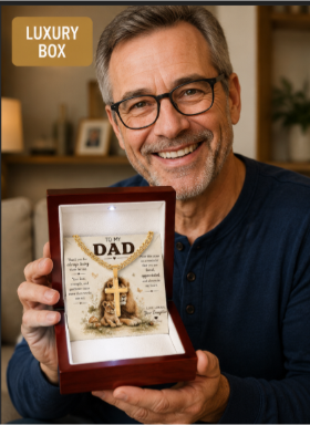 To My Dad Personalized Cross Necklace.
