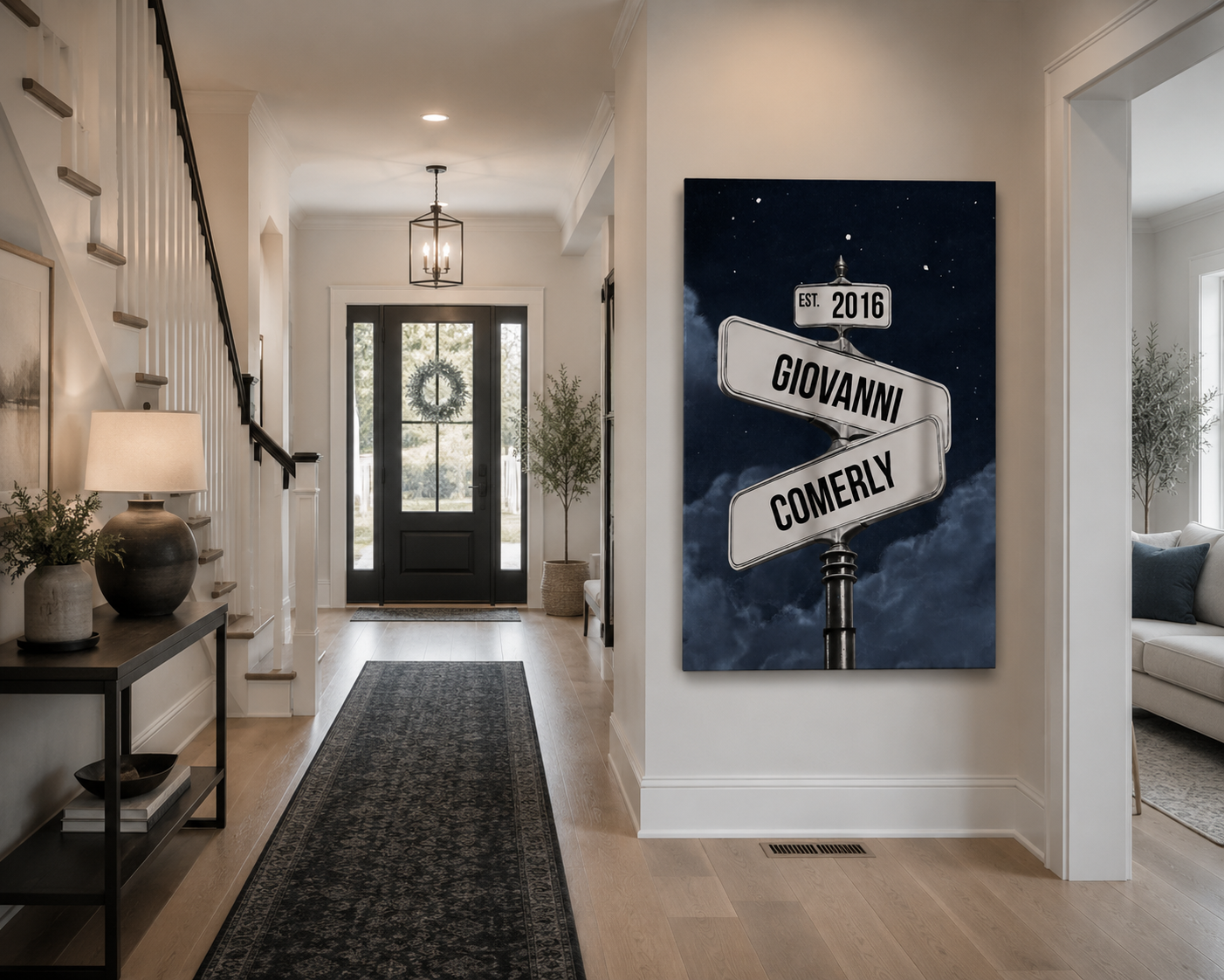 Personalized Couple Street Sign Canvas | Custom Names & Established Date