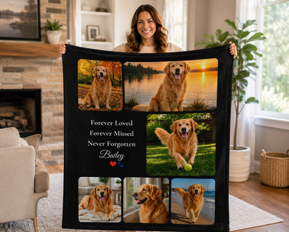 Personalized Pet Memorial Blanket – Forever Loved Keepsake